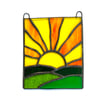 Stained Glass Sunrise Panel Suncatcher - Handmade Window Decoration 