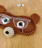 Crochet Glasses Tray, Bear Glasses Holder, Brown Bear Gift, Gift for Glasses Wea - Image 4