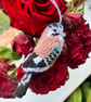Jay bird hand knit tree decoration 