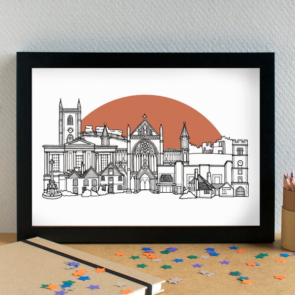 St Albans Skyline Art Print