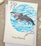 Dolphin Card - handmade blank inside thinking of you, birthday, thanks