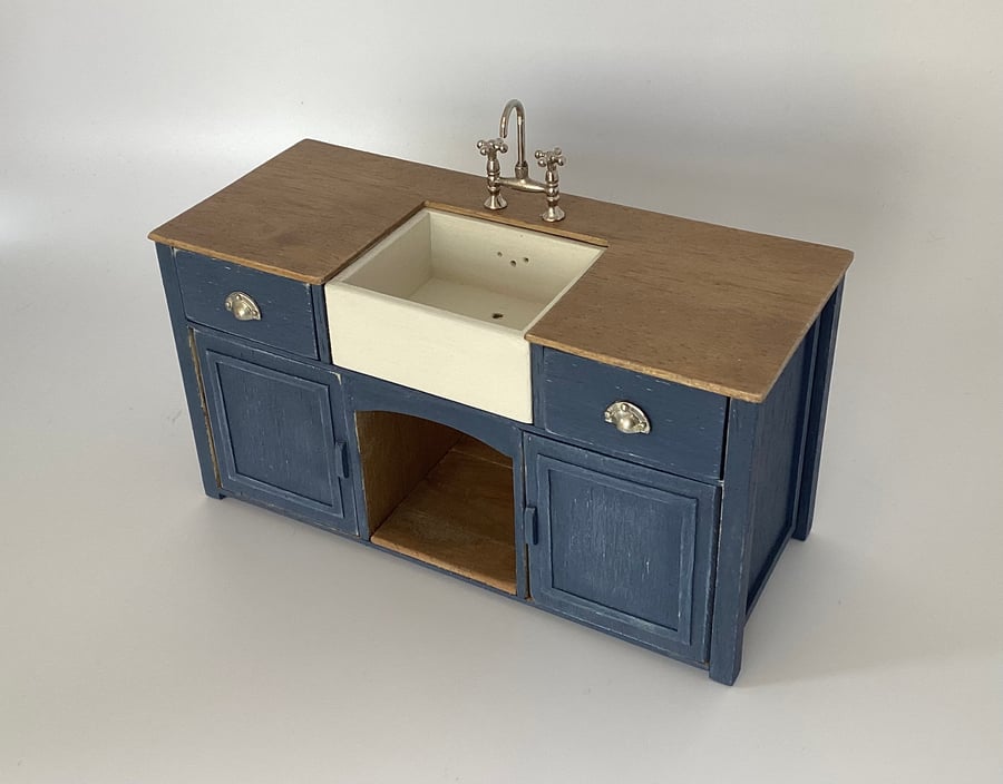 Dolls house furniture kitchen sink 1:12 scale handmade