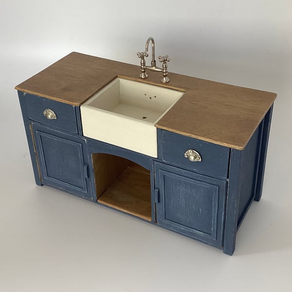 Dolls house furniture kitchen sink 1:12 scale handmade