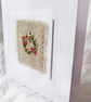 HAND EMBROIDERED CHRISTMAS CARD  FOLIAGE WREATH   - Image 3