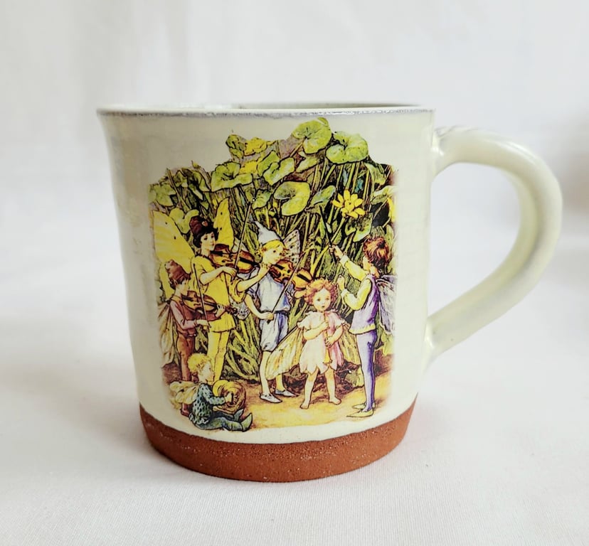 Handmade Fairy Orchestra Mug, Soft White, flower fairies