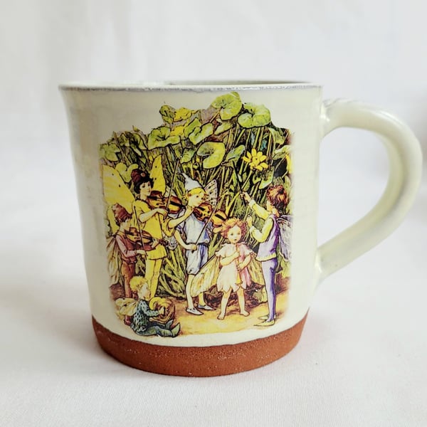 Handmade Fairy Orchestra Mug, Soft White, flower fairies