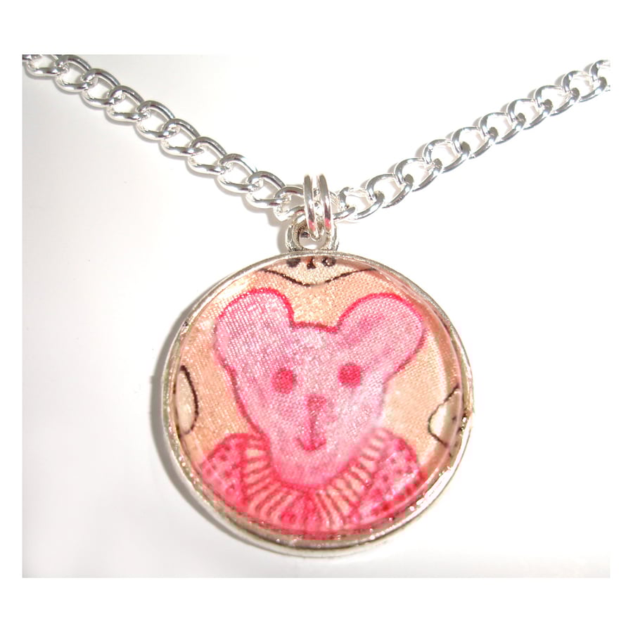Pendant Grayson Perry Teddy Bear Alan Measles Liberty Sissy Fabric Pink Orange
