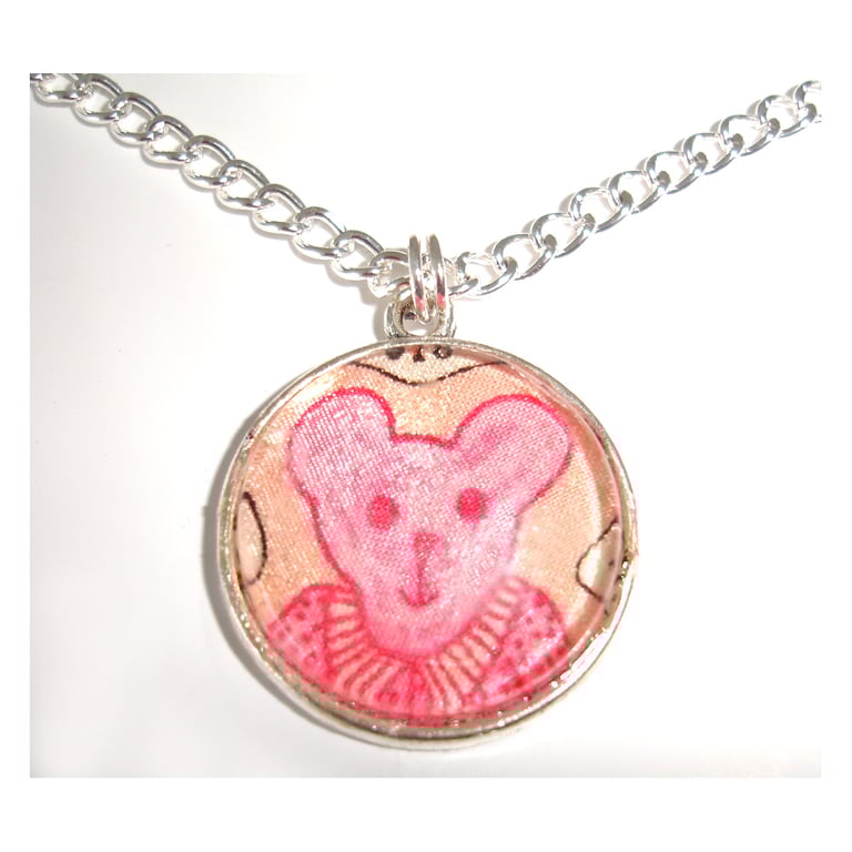 Pendant Grayson Perry Teddy Bear Alan Measles Liberty Sissy Fabric Pink Orange
