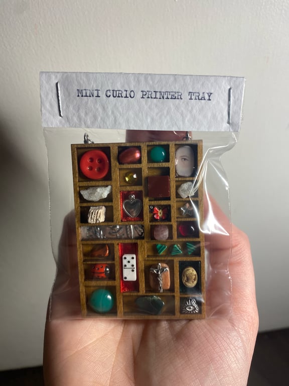 Mini Printers Tray Curio Gift - Wall Hanging - Tree Hanging - Mini Art
