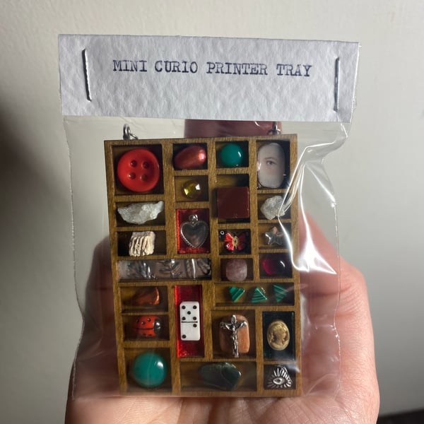 Mini Printers Tray Curio Gift - Wall Hanging - Tree Hanging - Mini Art