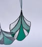 Emerald Art Deco stained Glass Suncatcher with vintage inspired glass - Image 2