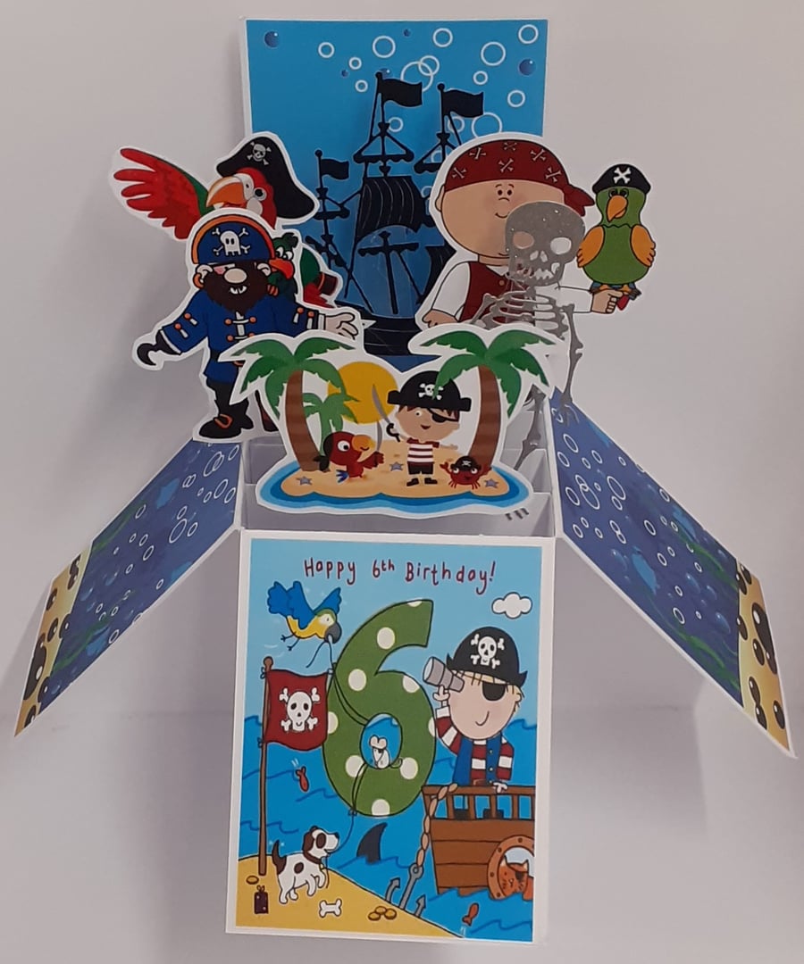 6th Birthday Card with Pirates