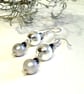 Freshwater Pearl, Shell Pearls & Heamotite Dangle Earrings Silver Plated - Image 3