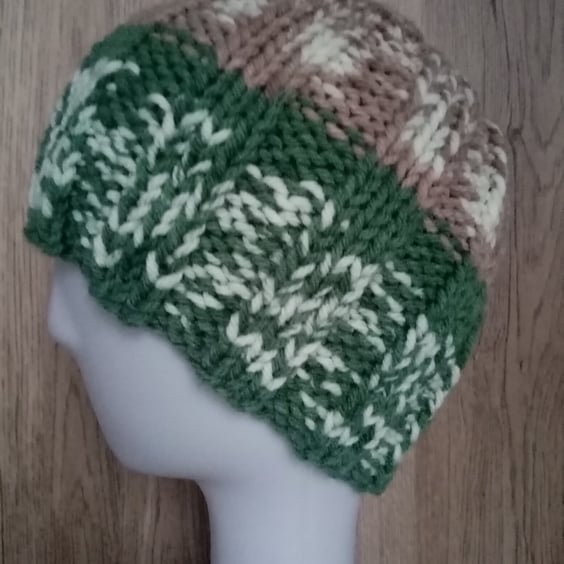 Merino Fair Isle Style Stretch Hats 