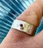 Ruby Ring, July Birthstone, Hammered Sterling Silver, Handmade Hallmarked - Image 4