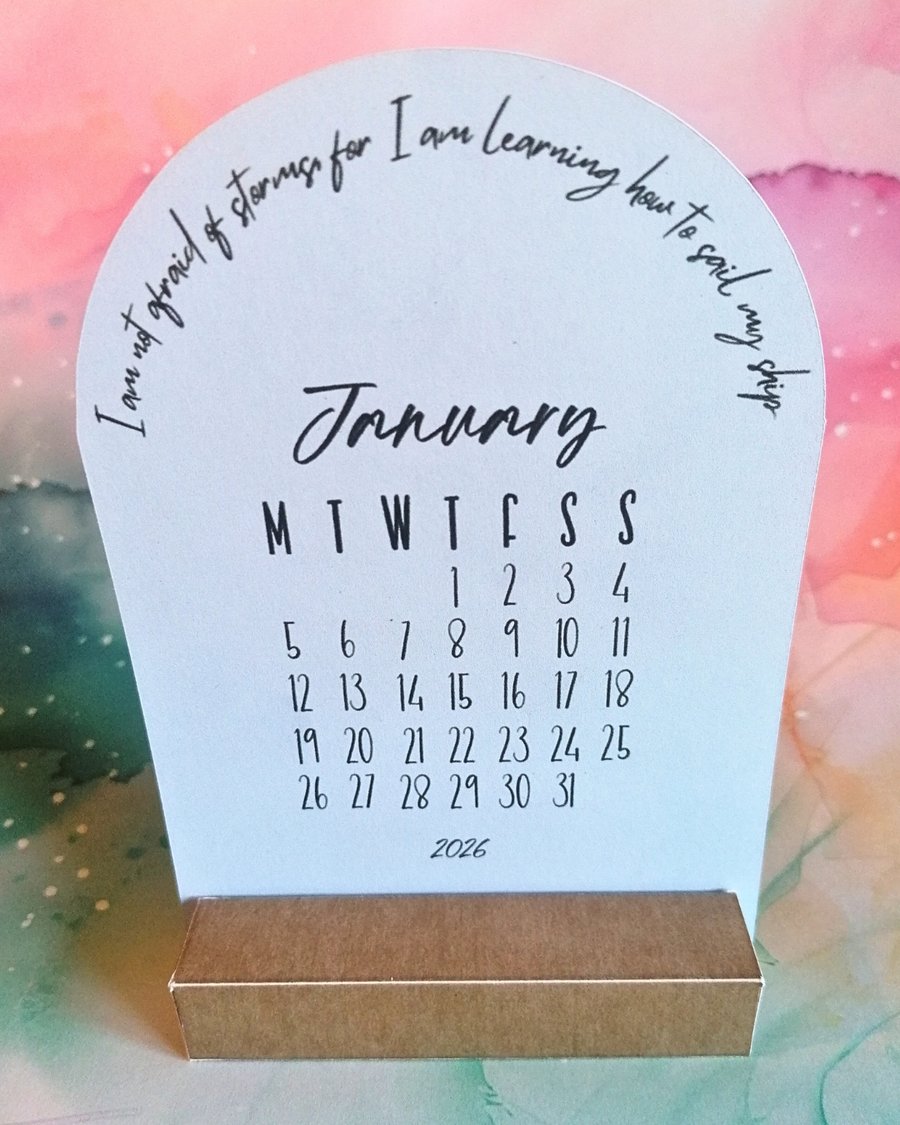 Literature Quote Desk Calendar - stackable calendar for 2026 card stand included