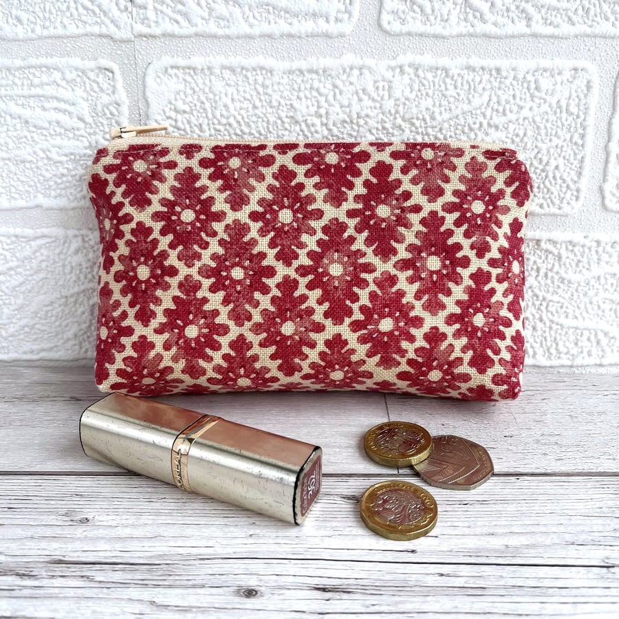 Large Purse, Coin Purse with Abstract Lattice Pattern