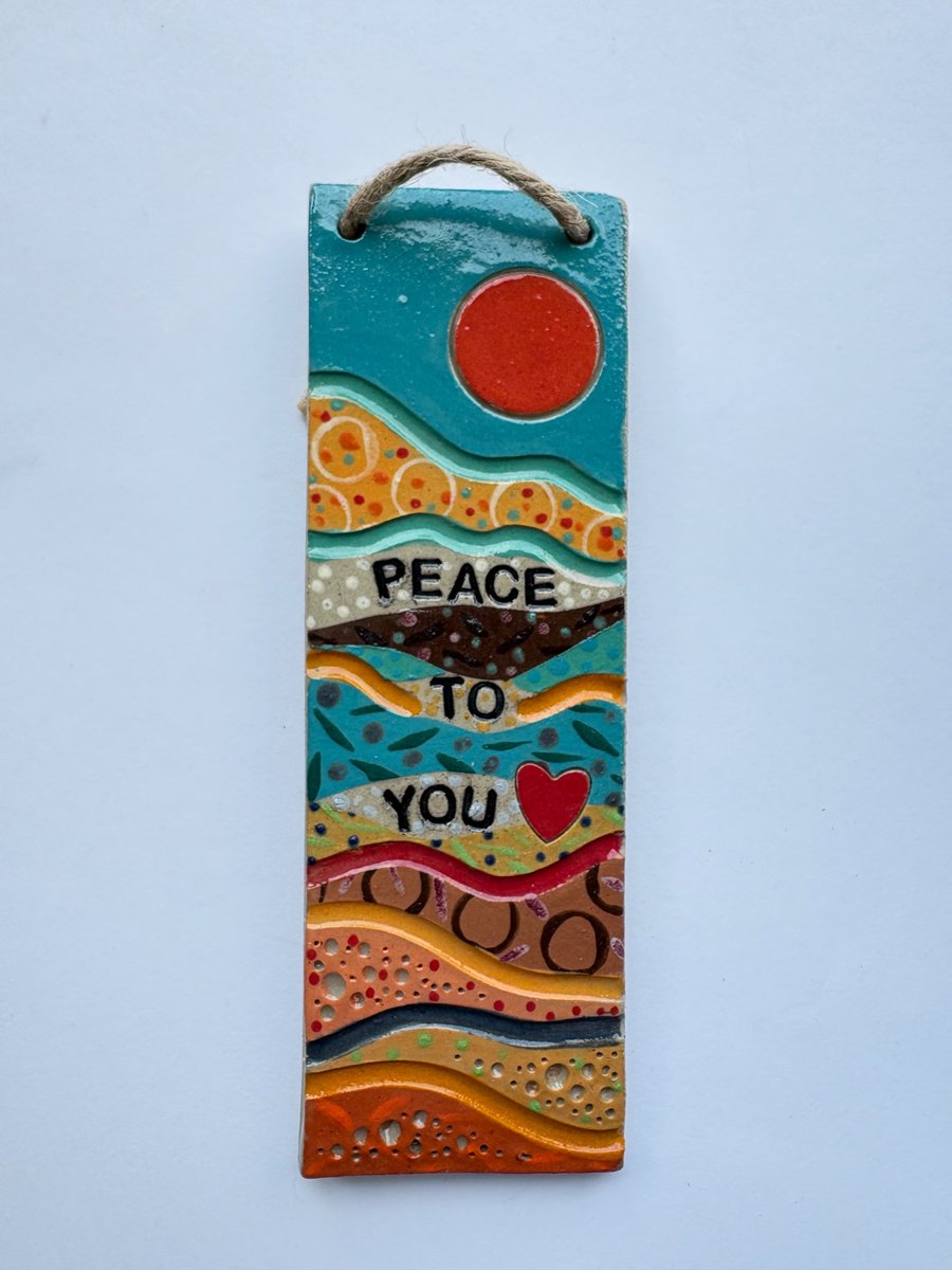 PEACE TO YOU-HANGING CERAMIC WALL PLAQUE