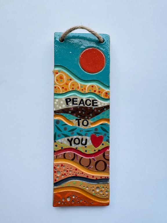 PEACE TO YOU-HANGING CERAMIC WALL PLAQUE