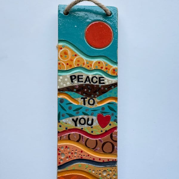 PEACE TO YOU-HANGING CERAMIC WALL PLAQUE