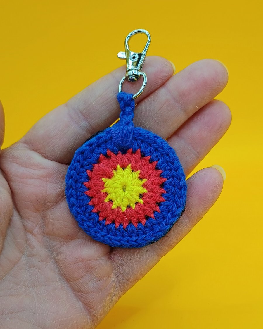 Keyring - Crocheted Compound Bow Target - Bag Charm