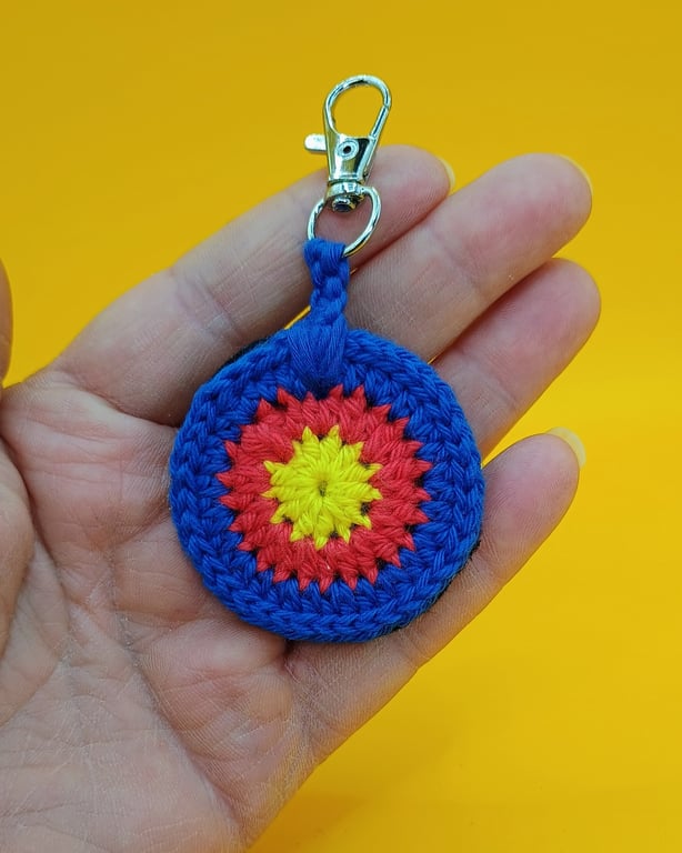Keyring - Crocheted Compound Bow Target - Bag Charm