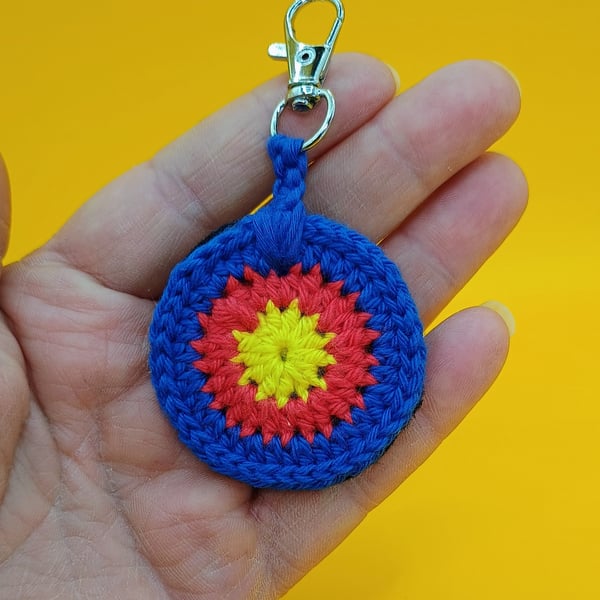 Keyring - Crocheted Compound Bow Target - Bag Charm