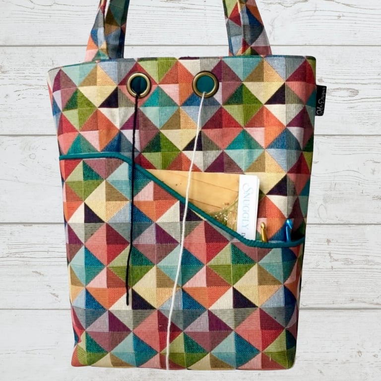 Knitters project bag. green