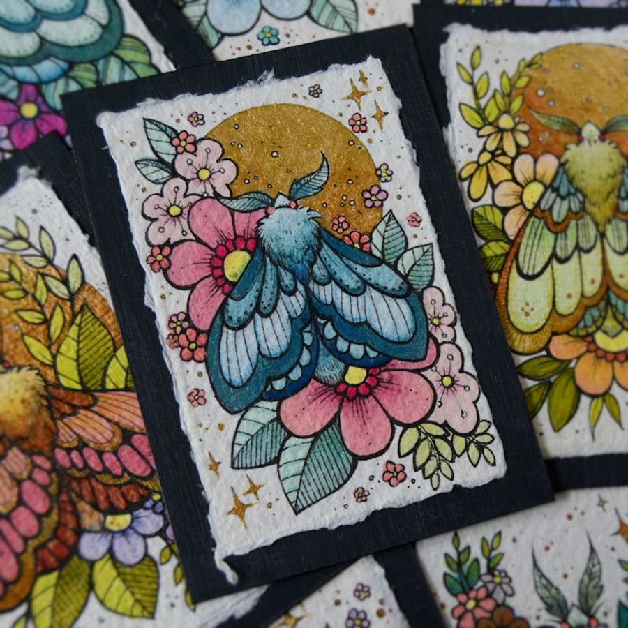 midsummer moth 3 - original aceo illustration