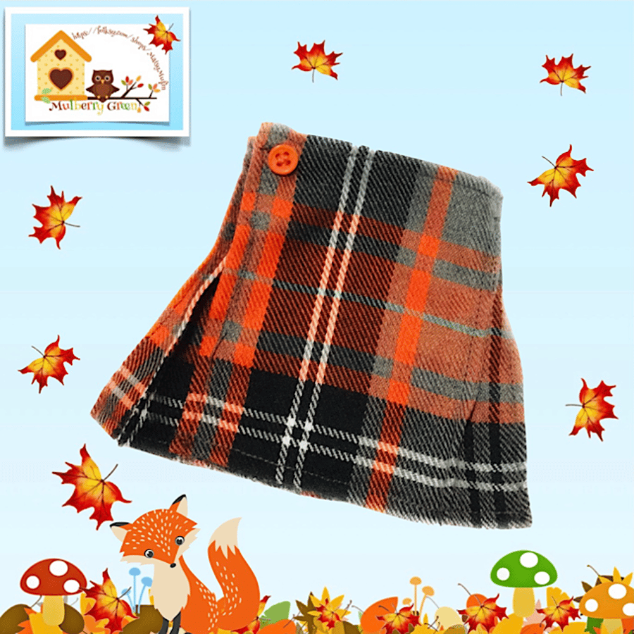 Reserved for Maddie - Orange and Grey Tartan Kilt