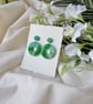Green Glitter Hoop Earrings - Acrylic - Image 5