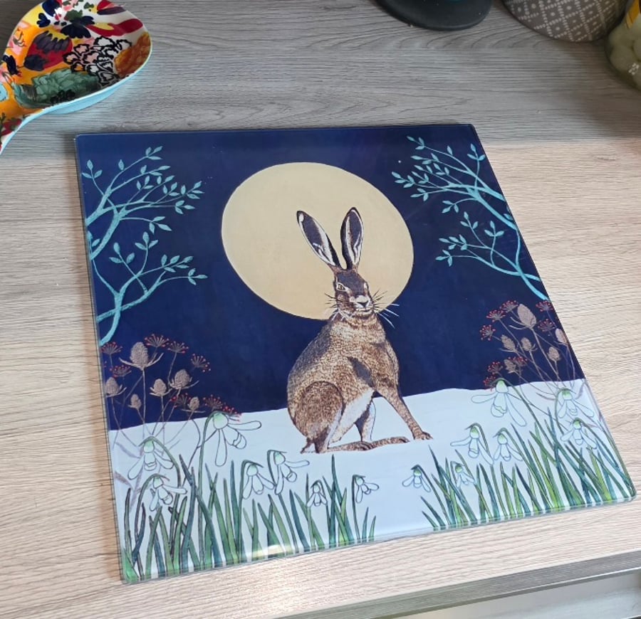 Hare & Snowdrops Chopping Board
