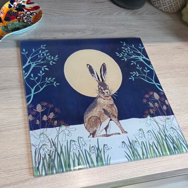 Hare & Snowdrops Chopping Board