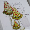 zombie mushrooms - original aceo