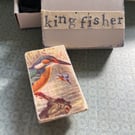 Kingfisher - Wooden Bird Block Brooch