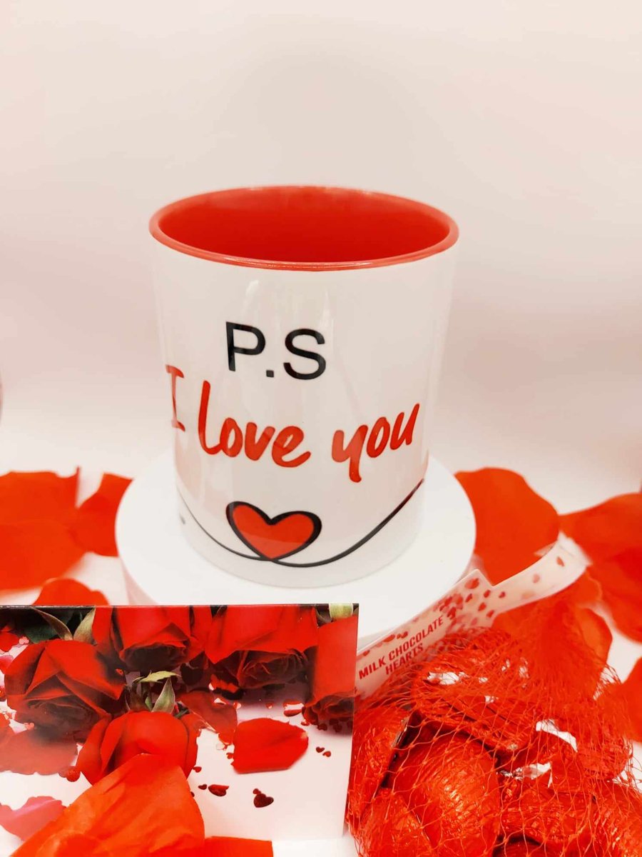 Personalised P.S I Love You Mug & Chocolates