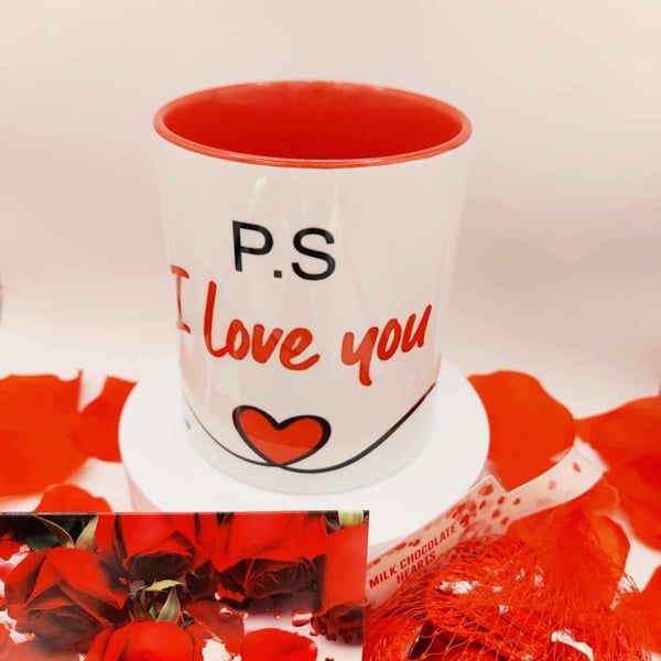 Personalised P.S I Love You Mug & Chocolates