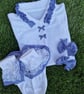 Sophia's Personalised Handmade 4-Piece School Sets -Navy Blue & White