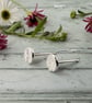 Silver Round Stud Earrings – Textured Round Studs - Image 2