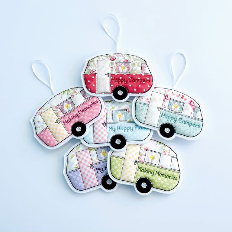 Vintage Caravan Fabric Hanging Decoration