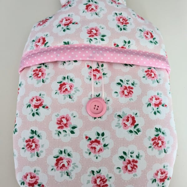 Hot Water Bottle Cover made in Cath Kidston Provence Rose fabric (with bottle)