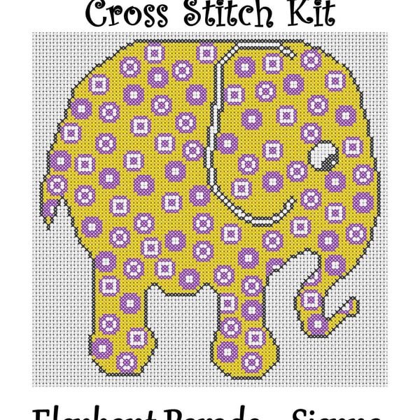 Elephant Parade Cross Stitch Kit Sienna Size Approx 7" x 7"  14 Count Aida