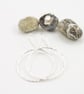 Handmade Sterling Silver Hammered Hoop Drop Earrings