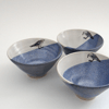Ceramic bowl with bird image for cereal, tapas and desserts - handmade pottery