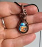 Multicoloured Natural Labradorite Copper Necklace Pendant Gift Crystal Jewellery - Image 2