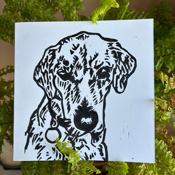 Labrador Greeting Card Lino Print