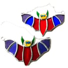 Bat Suncatcher Stained Glass Halloween decoration Handmade Rainbow