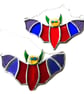 Bat Suncatcher Stained Glass Halloween decoration Handmade Rainbow - Image 1