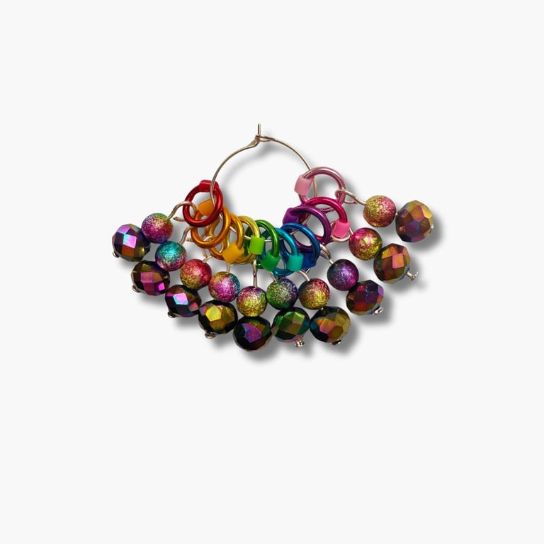 Rainbow Stitch markers for knitting- Festival of Colour