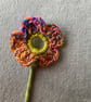 Pretty crocheted flower posy - rainbow mix - Image 3